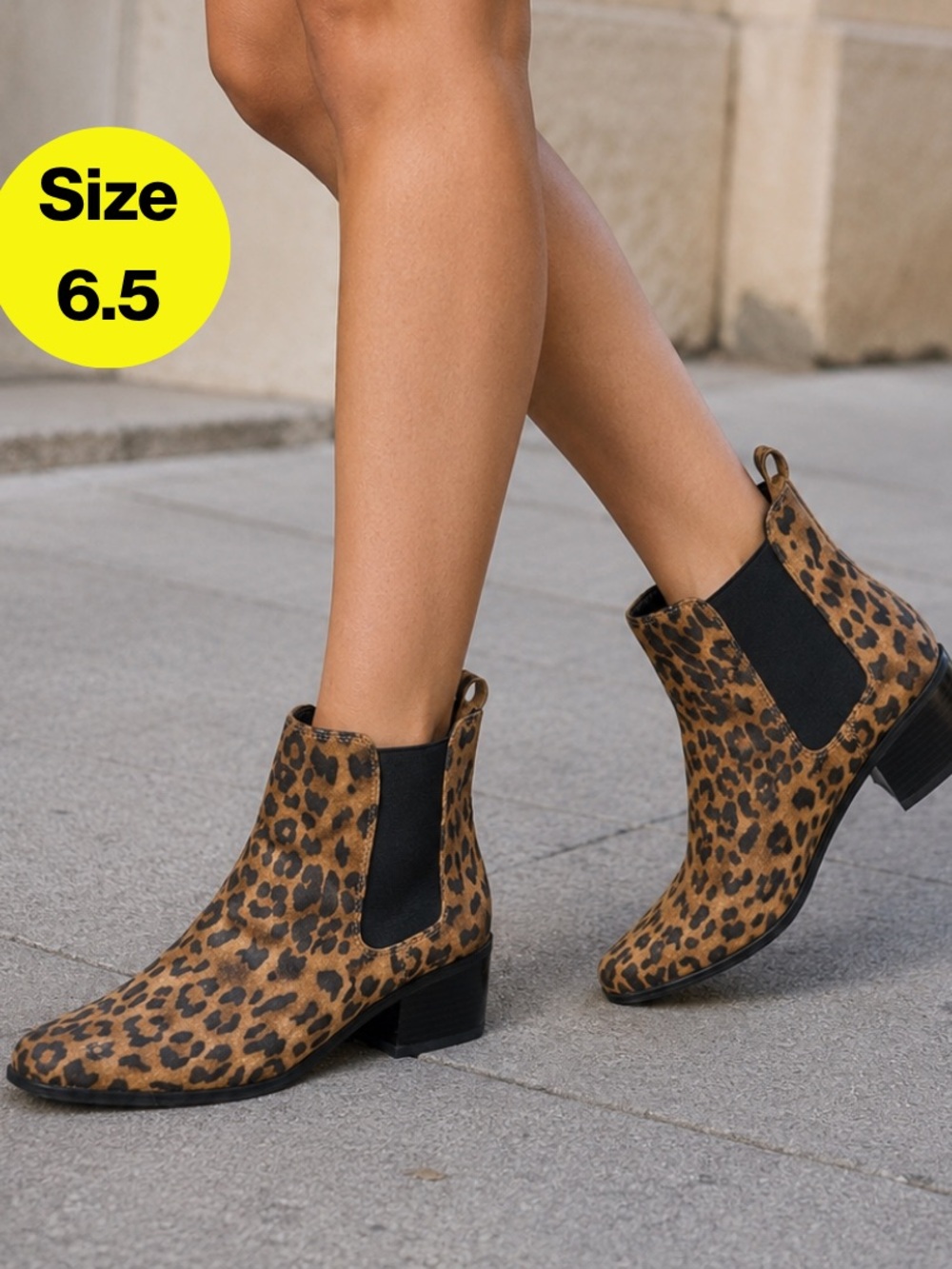 2/for $20 🪩 TARGET Leopard Print Chelsea Ankle Boots (Women’s Size 6.5)
